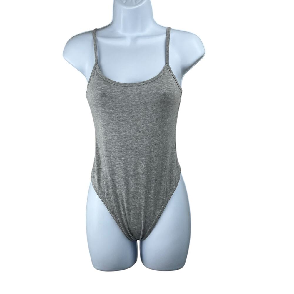 PrettyLittleThing Grey Marl Scoop Neck Bodysuit 10 L NWT Sleeveless Basics Tank